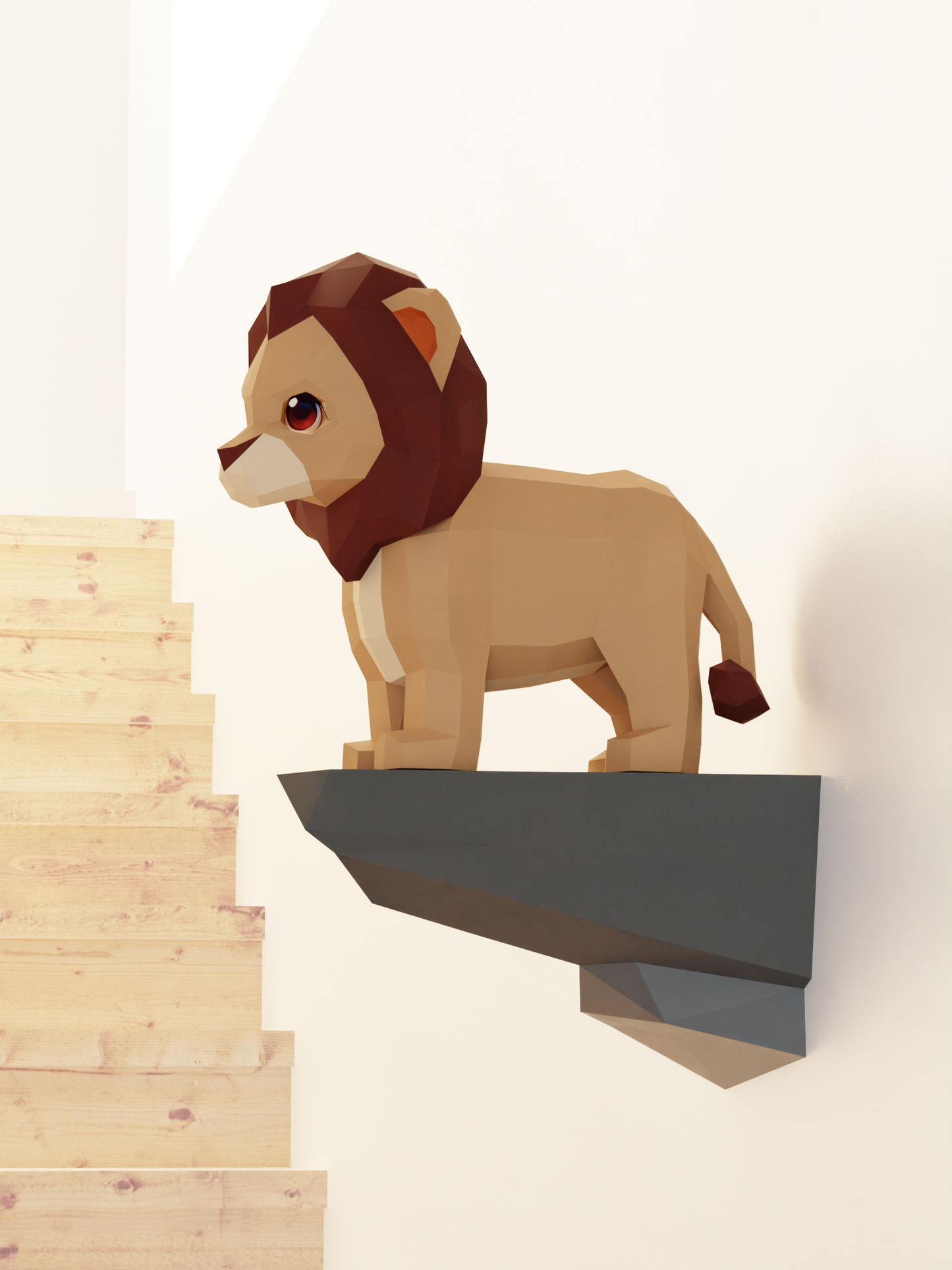 Yavru Aslan Kral Duvar Dekoru 3D Papercraft Maket
