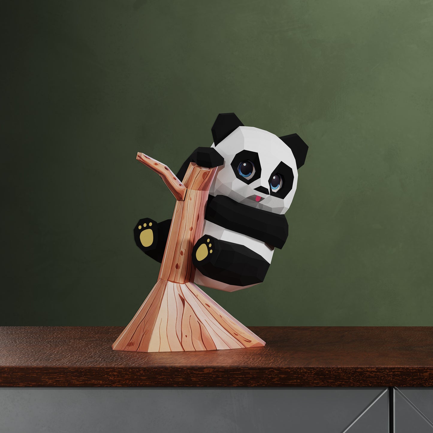 Şirin Panda 3D Papercraft Puzzle - El Yapımı Kağıt Model Kit