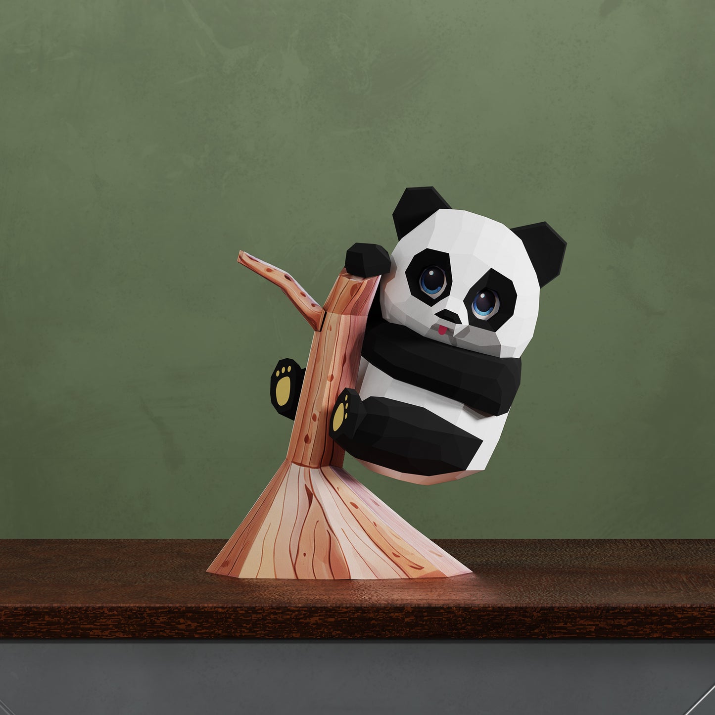 Şirin Panda 3D Papercraft Puzzle - El Yapımı Kağıt Model Kit