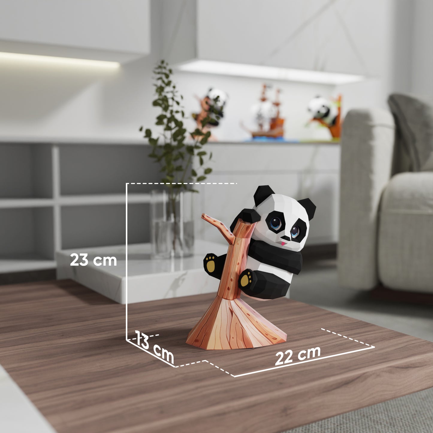 Şirin Panda 3D Papercraft Puzzle - El Yapımı Kağıt Model Kit