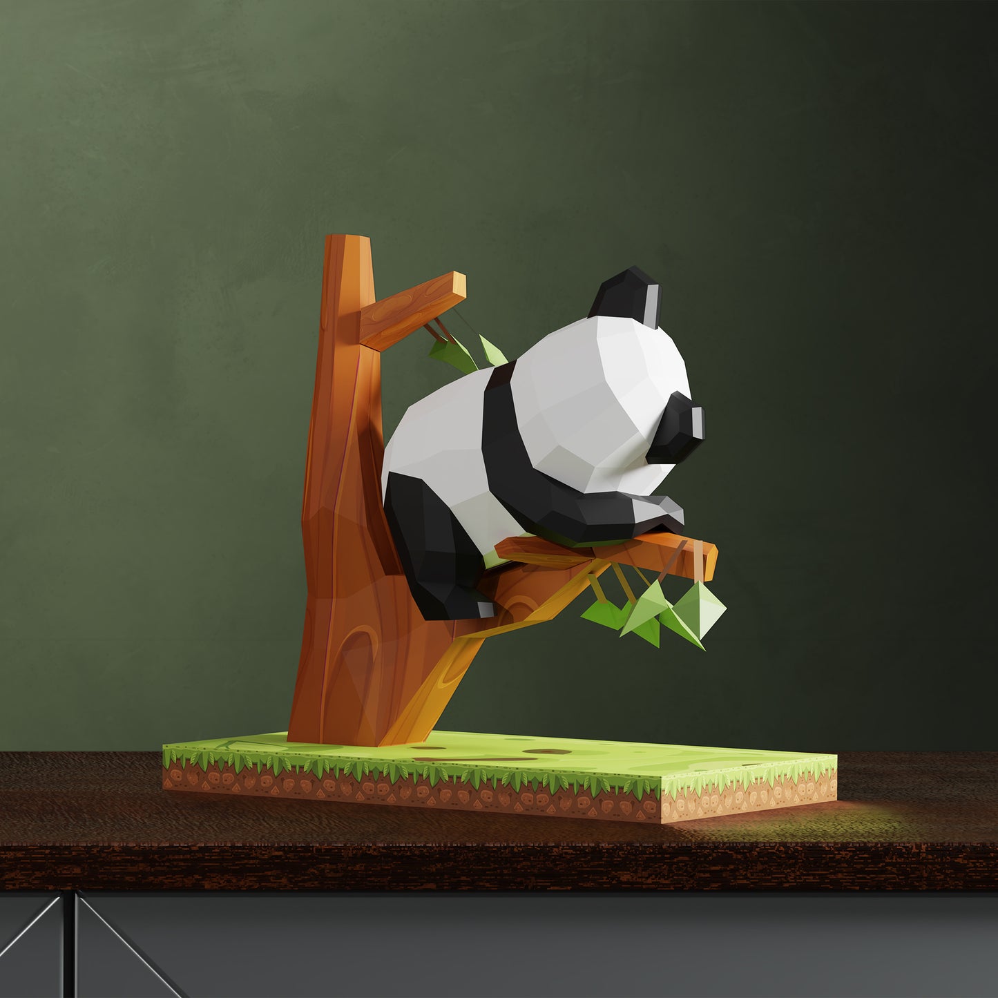 Cute Sleepy Panda 3D Papercraft Puzzle - Handmade Paper Model Kit